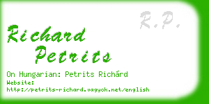 richard petrits business card