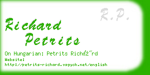 richard petrits business card